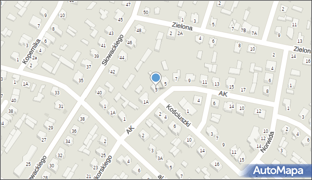 Mońki, Armii Krajowej, 3, mapa Mońki