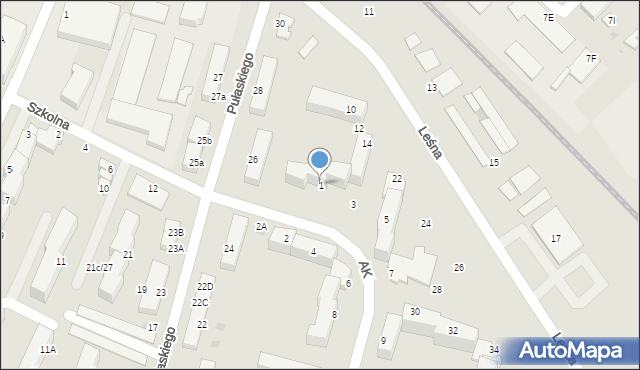 Morąg, Armii Krajowej, 1, mapa Morąg