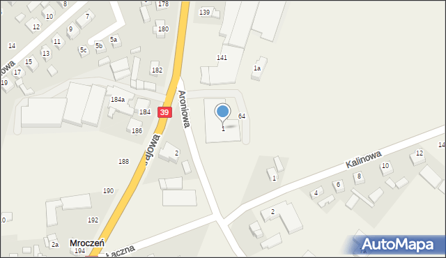 Mroczeń, Aroniowa, 1, mapa Mroczeń