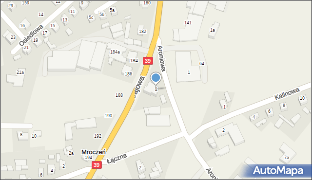 Mroczeń, Aroniowa, 2, mapa Mroczeń
