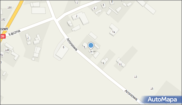 Mroczeń, Aroniowa, 7, mapa Mroczeń