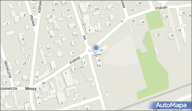 Mrozy, Armii Krajowej, 6/D, mapa Mrozy