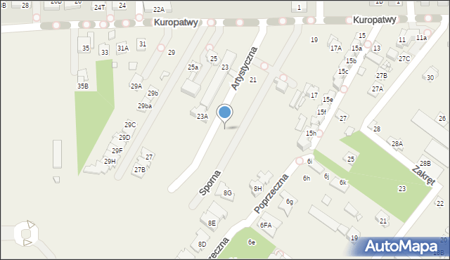 Mysiadło, Artystyczna, 15, mapa Mysiadło