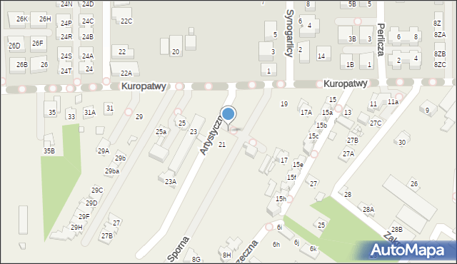 Mysiadło, Artystyczna, 5, mapa Mysiadło