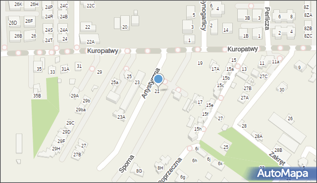 Mysiadło, Artystyczna, 7, mapa Mysiadło