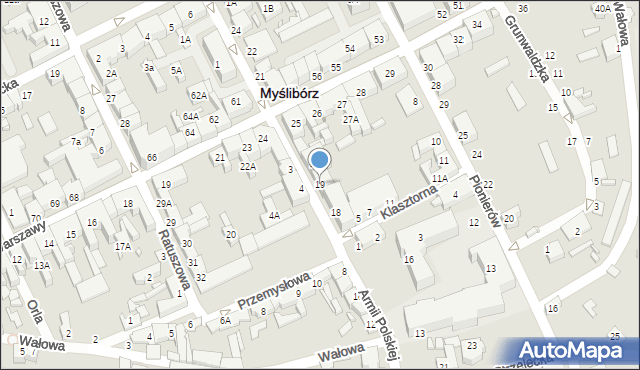 Myślibórz, Armii Polskiej, 19, mapa Myślibórz