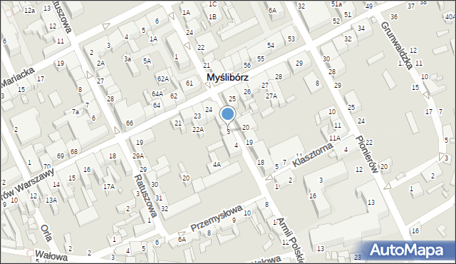 Myślibórz, Armii Polskiej, 3, mapa Myślibórz
