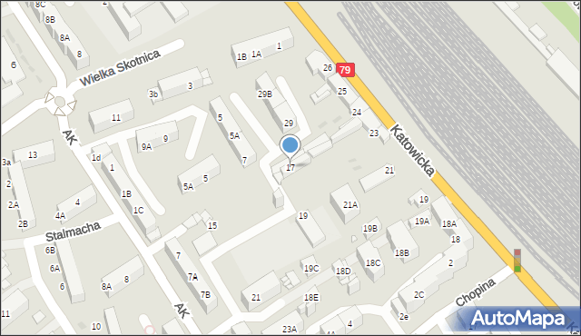 Mysłowice, Armii Krajowej, 17, mapa Mysłowice
