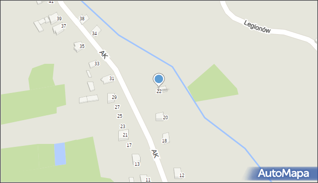 Myszków, Armii Krajowej, 22, mapa Myszków