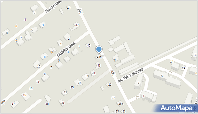 Nakło nad Notecią, Armii Krajowej, 43a, mapa Nakło nad Notecią