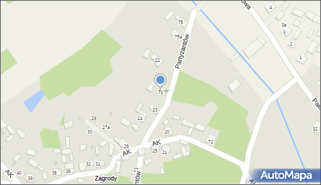 Narol, Armii Krajowej, 71, mapa Narol