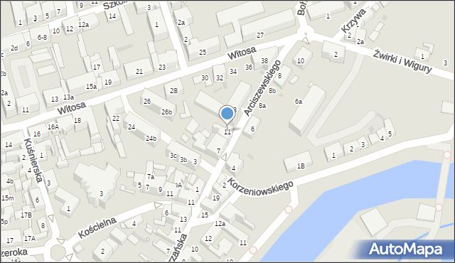 Nowa Sól, Arciszewskiego, 11, mapa Nowa Sól