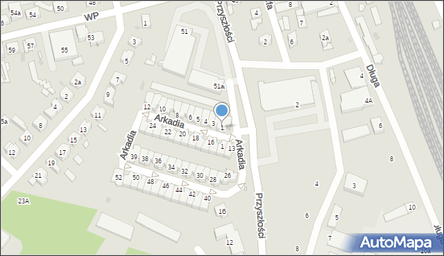 Nowa Sól, Arkadia, 1, mapa Nowa Sól