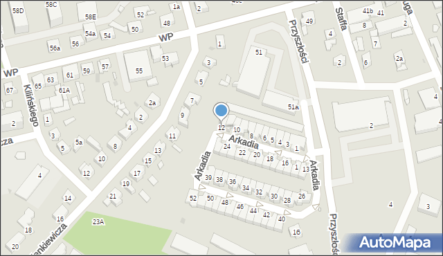 Nowa Sól, Arkadia, 12, mapa Nowa Sól