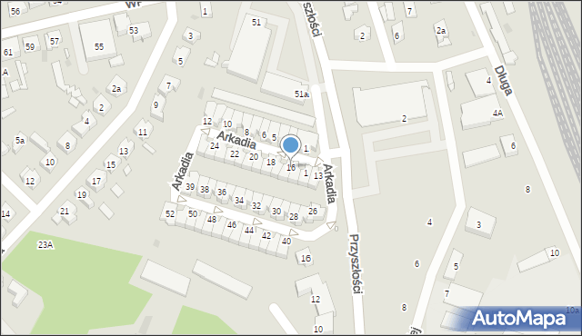 Nowa Sól, Arkadia, 16, mapa Nowa Sól