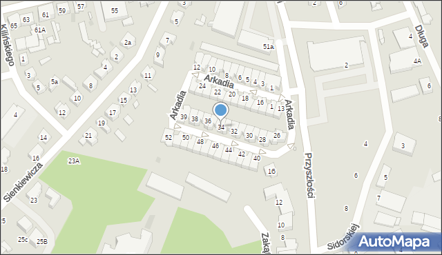 Nowa Sól, Arkadia, 34, mapa Nowa Sól