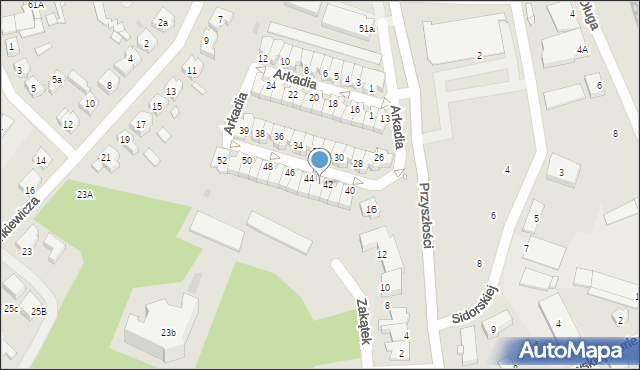 Nowa Sól, Arkadia, 43, mapa Nowa Sól