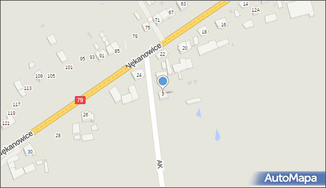 Nowe Brzesko, Armii Krajowej, 3, mapa Nowe Brzesko