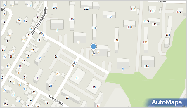 Nowy Sącz, Armii Krajowej, 7c, mapa Nowego Sącza