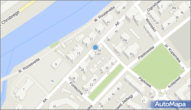 Nysa, Armii Krajowej, 32, mapa Nysy