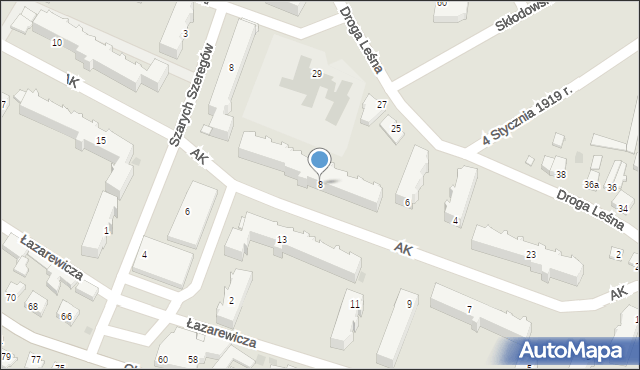 Oborniki, Armii Krajowej, 8, mapa Oborniki