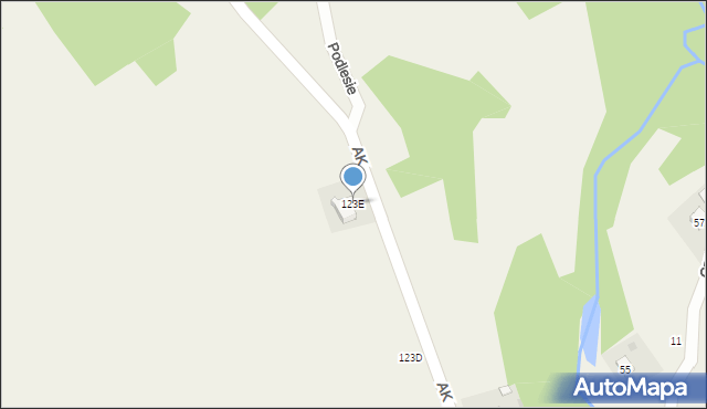 Odrzykoń, Armii Krajowej, 123E, mapa Odrzykoń