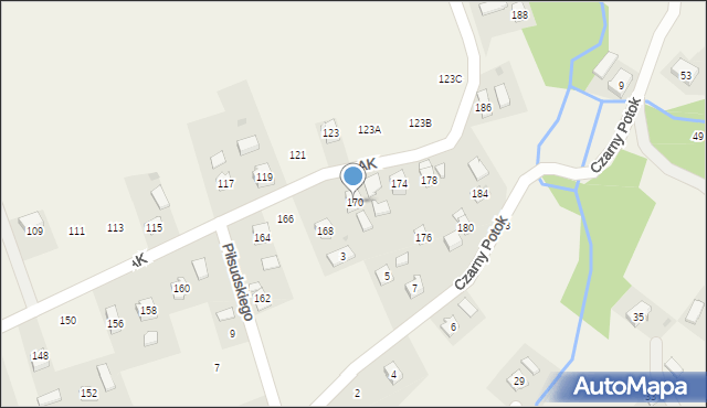 Odrzykoń, Armii Krajowej, 170, mapa Odrzykoń