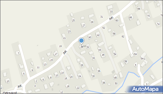 Odrzykoń, Armii Krajowej, 28, mapa Odrzykoń
