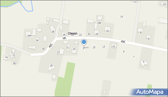 Olesin, Armii Krajowej, 17, mapa Olesin