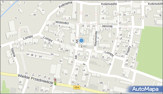 Olesno, Armii Krajowej, 8, mapa Olesno