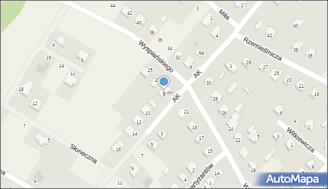 Olszewo-Borki, Armii Krajowej, 8, mapa Olszewo-Borki