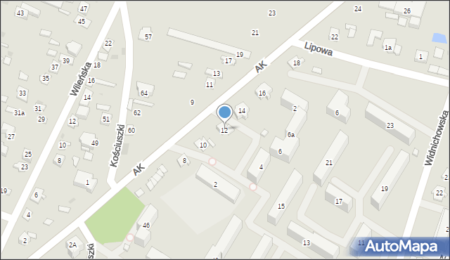 Ostrów Mazowiecka, Armii Krajowej, 12, mapa Ostrów Mazowiecka