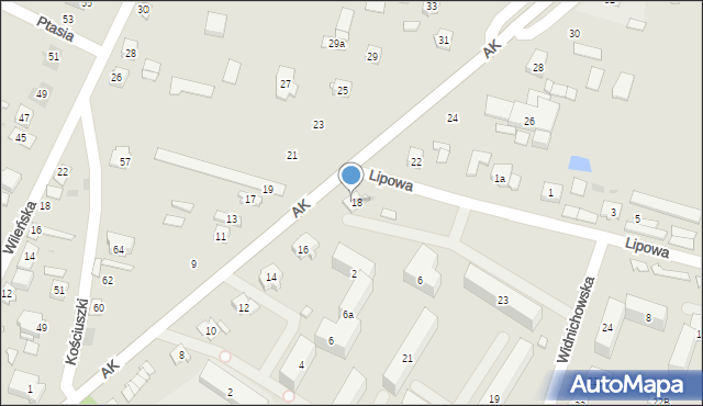 Ostrów Mazowiecka, Armii Krajowej, 20, mapa Ostrów Mazowiecka