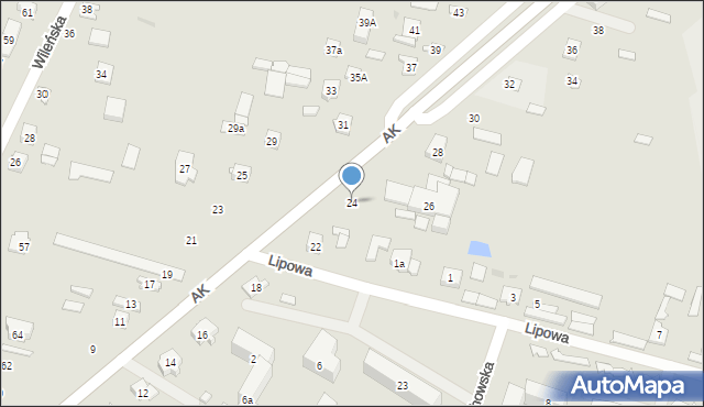 Ostrów Mazowiecka, Armii Krajowej, 24, mapa Ostrów Mazowiecka