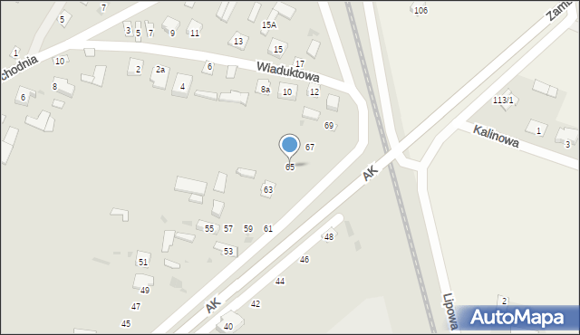 Ostrów Mazowiecka, Armii Krajowej, 65, mapa Ostrów Mazowiecka