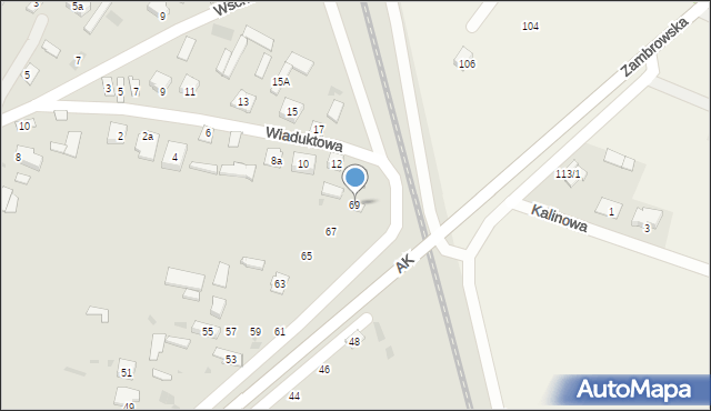 Ostrów Mazowiecka, Armii Krajowej, 69, mapa Ostrów Mazowiecka