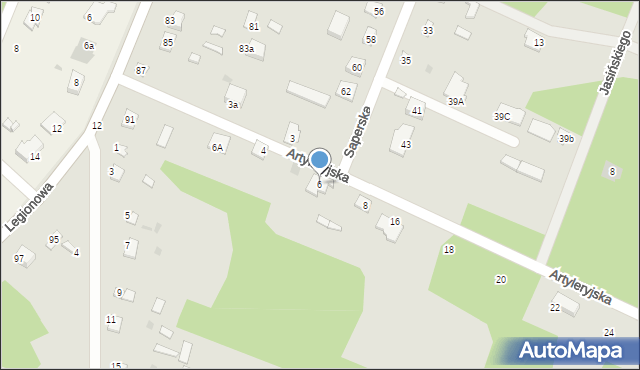 Ostrów Mazowiecka, Artyleryjska, 6, mapa Ostrów Mazowiecka