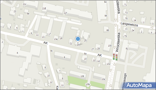 Ostrów Wielkopolski, Armii Krajowej, 23, mapa Ostrów Wielkopolski