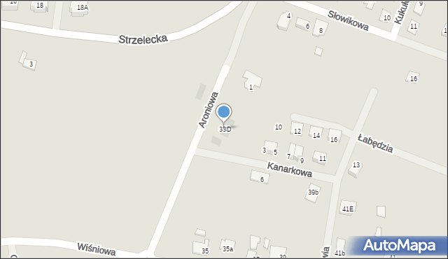 Ostrów Wielkopolski, Aroniowa, 1a, mapa Ostrów Wielkopolski