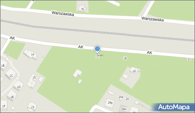 Otwock, Armii Krajowej, 17, mapa Otwock