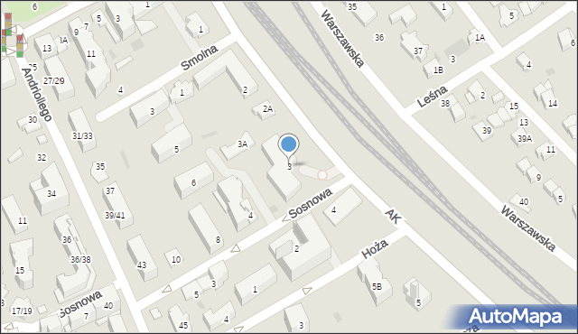 Otwock, Armii Krajowej, 3, mapa Otwock