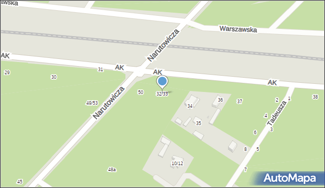 Otwock, Armii Krajowej, 32/33, mapa Otwock