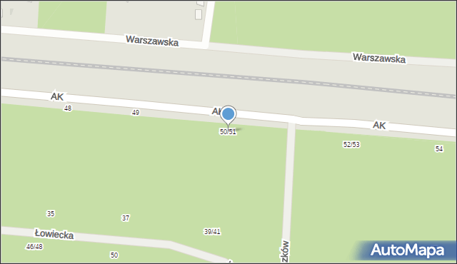 Otwock, Armii Krajowej, 50/51, mapa Otwock