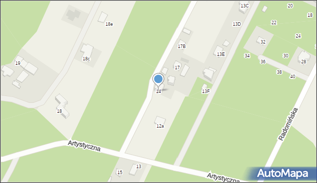 Owczarnia, Artystyczna, 14, mapa Owczarnia