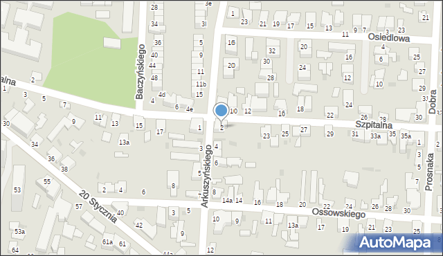 Pabianice, Arkuszyńskiego Aleksandra, gen., 2, mapa Pabianic