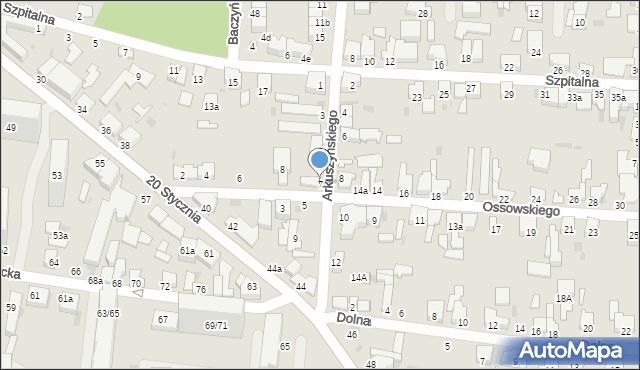 Pabianice, Arkuszyńskiego Aleksandra, gen., 7, mapa Pabianic