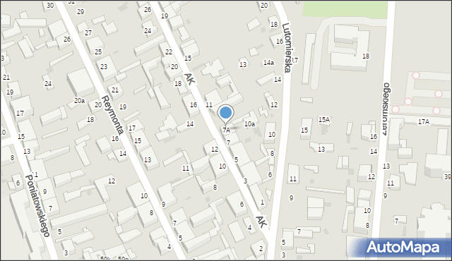 Pabianice, Armii Krajowej, 7A, mapa Pabianic