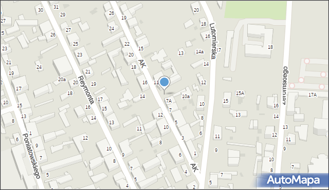 Pabianice, Armii Krajowej, 9, mapa Pabianic