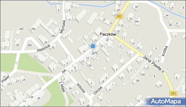 Paczków, Armii Krajowej, 18, mapa Paczków