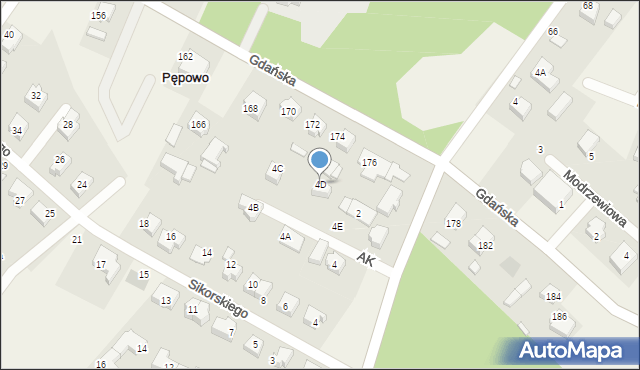 Pępowo, Armii Krajowej, 4D, mapa Pępowo